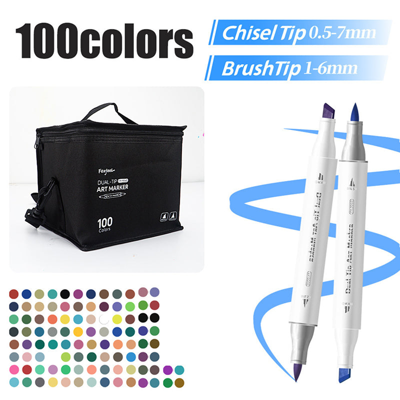 216-color double-ended alcohol markers, large capacity doodle pen