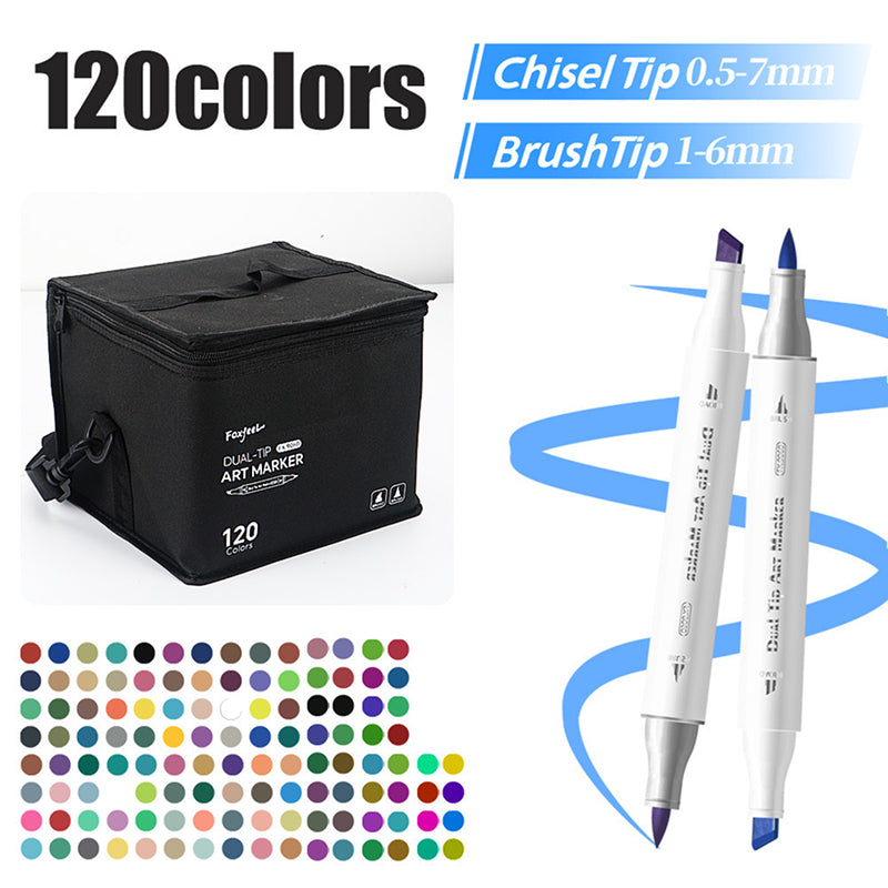 216-color double-ended alcohol markers, large capacity doodle pen