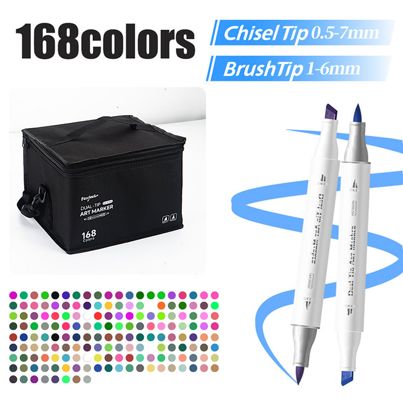 216-color double-ended alcohol markers, large capacity doodle pen