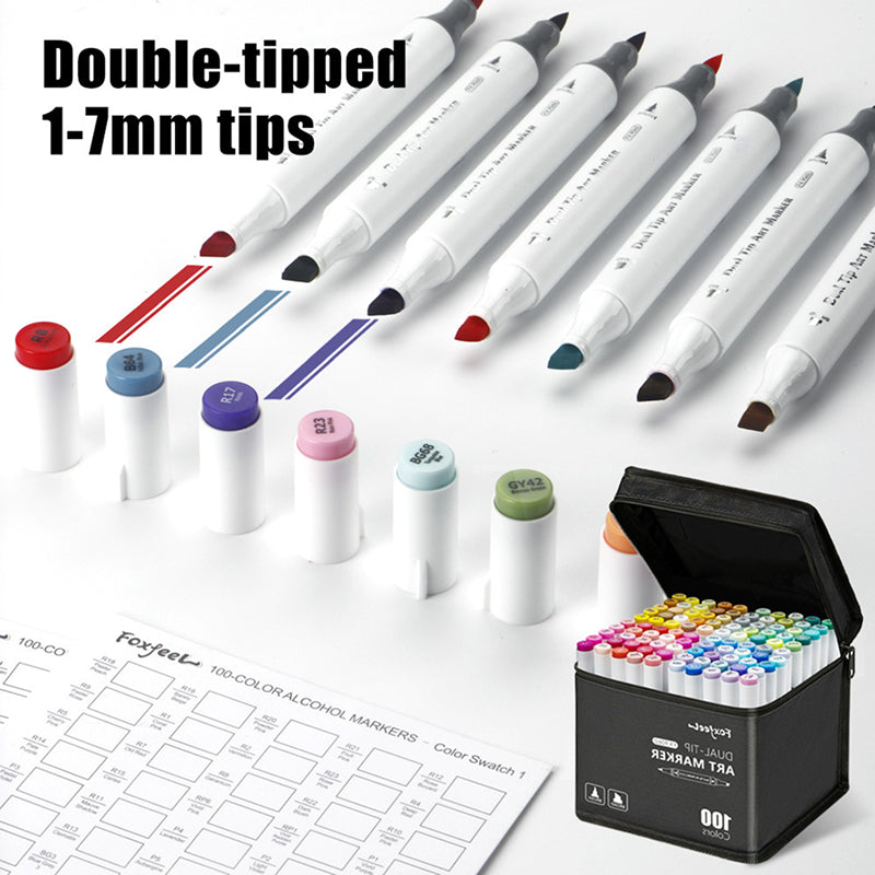 216-color double-ended alcohol markers, large capacity doodle pen