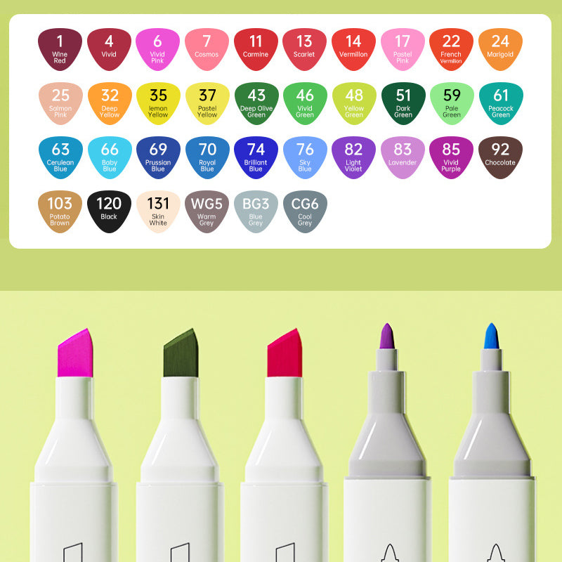 120-color alcohol graffiti marker set with a triangular handle