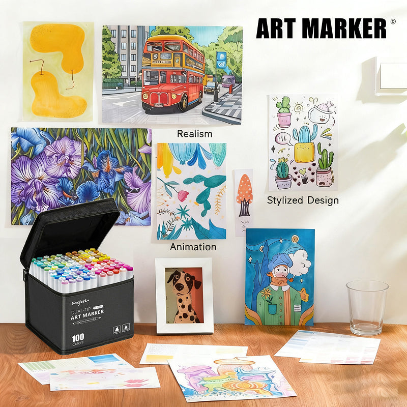 216-color double-ended alcohol markers, large capacity doodle pen