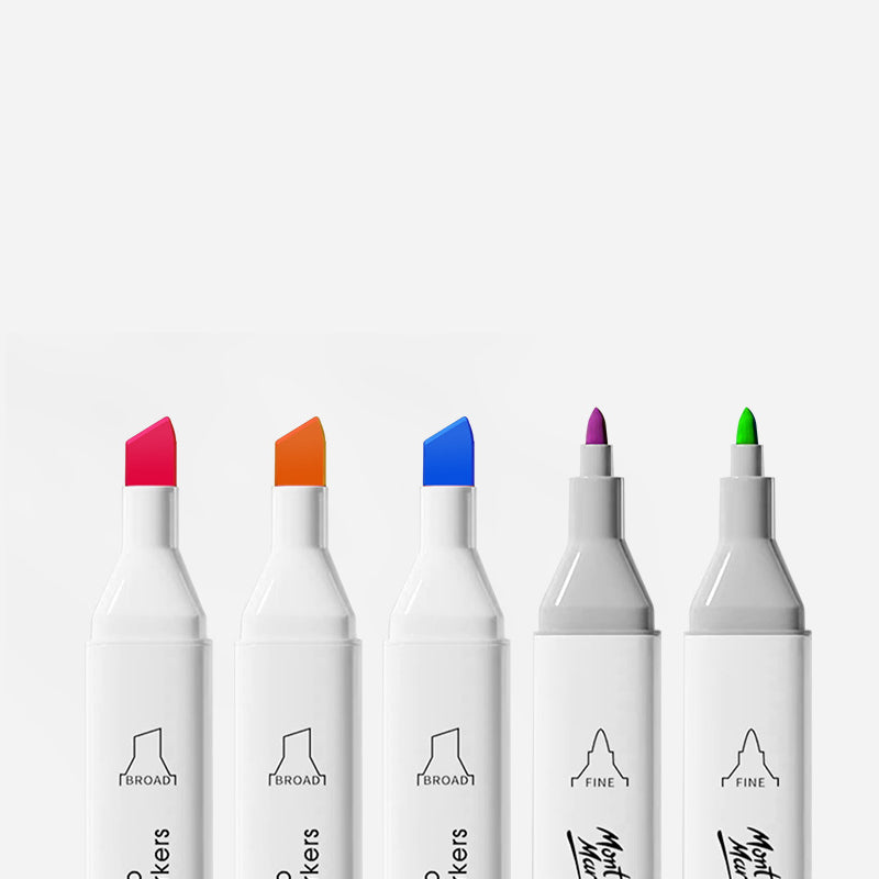 120-color alcohol-based markers with round handles, box