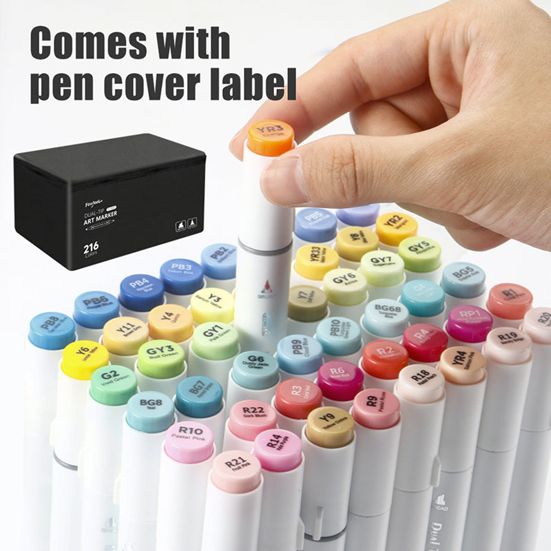 216-color double-ended alcohol markers, large capacity doodle pen