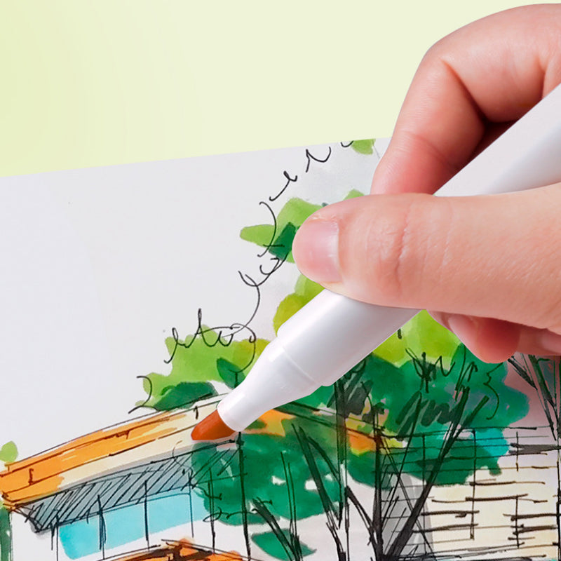 120-color alcohol graffiti marker set with a triangular handle