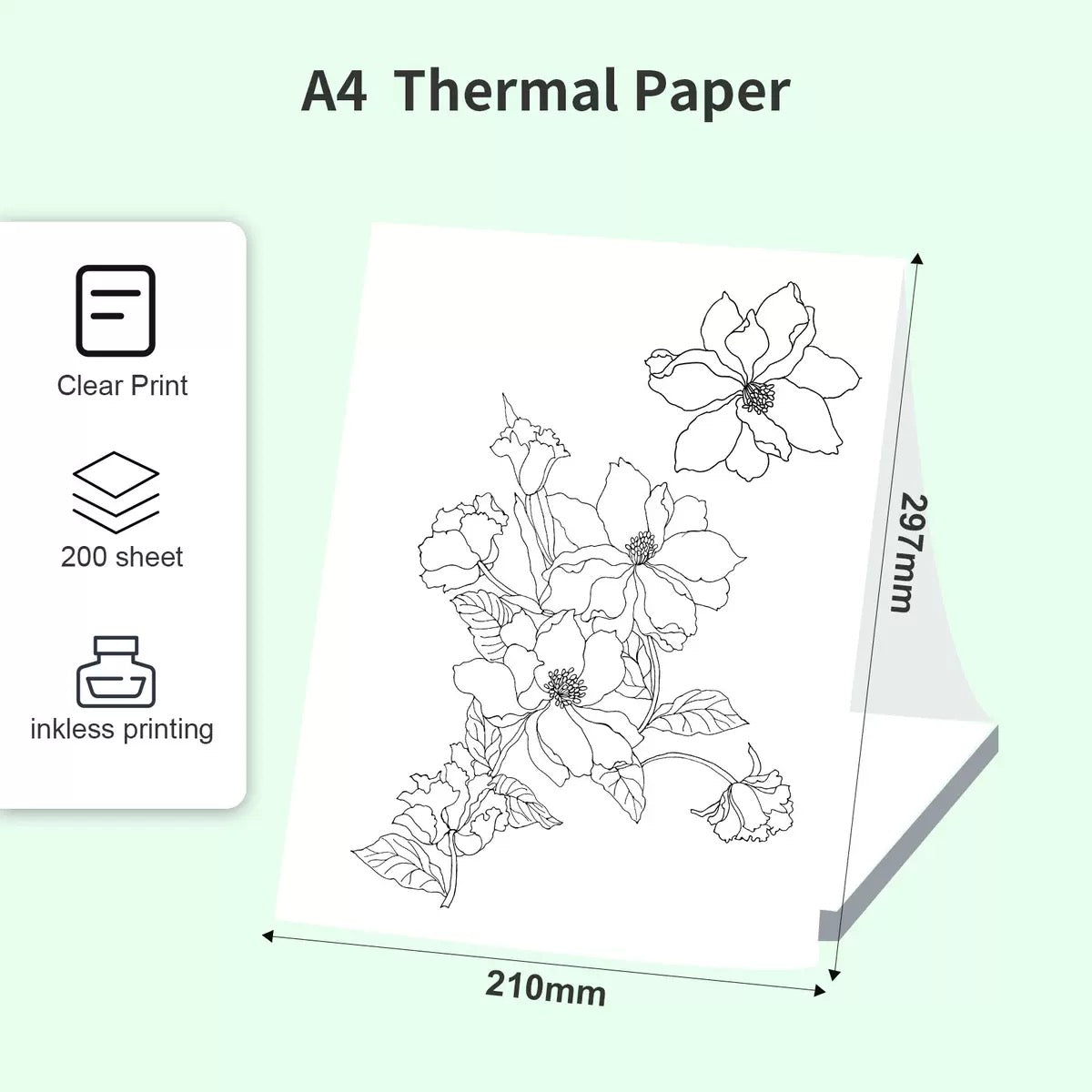 D80 Printer thermal A4 paper